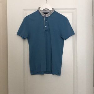 Polo with Floral Collar